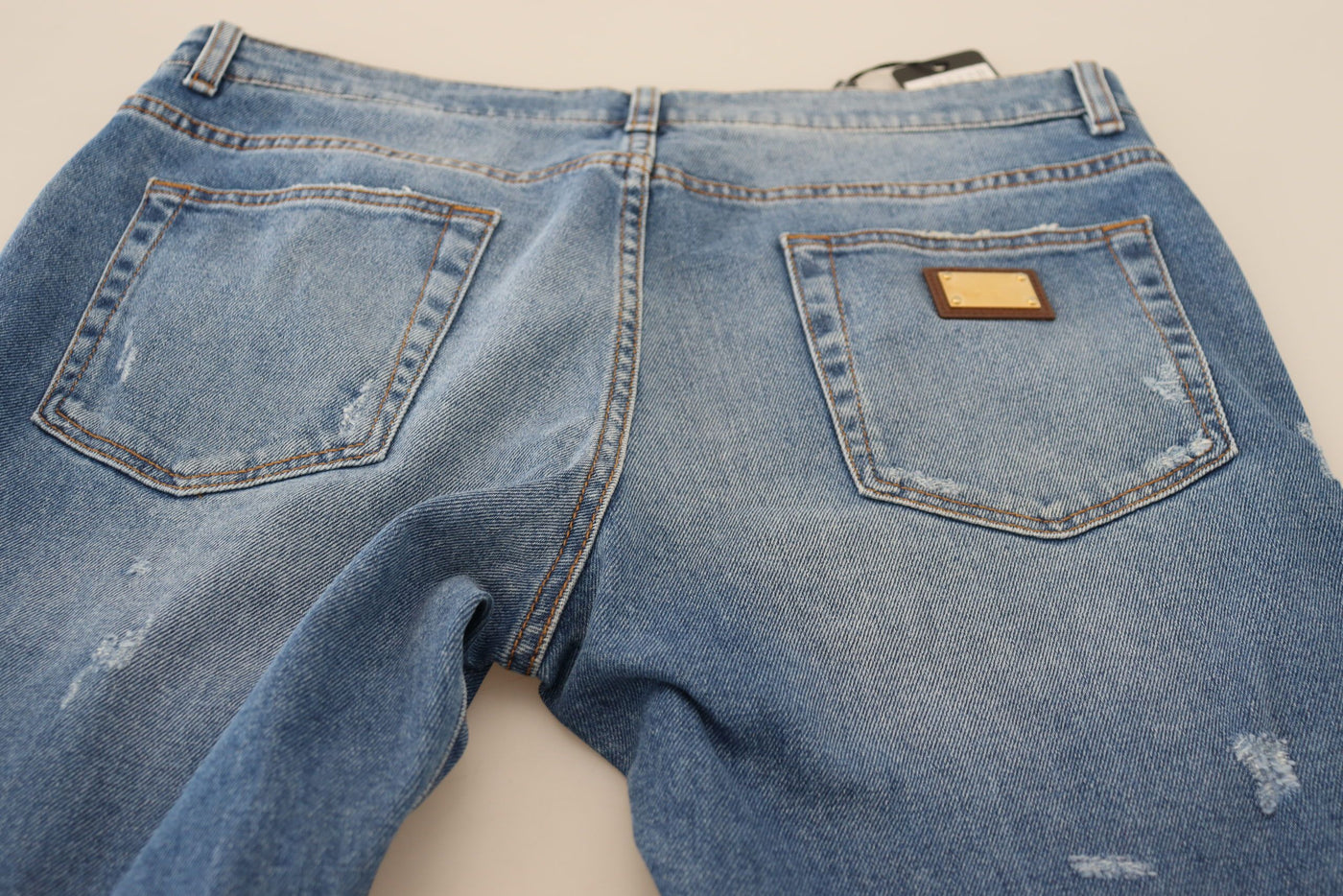 Dolce & Gabbana Blue Slim Fit Wash Stretch Cotton Denim Jeans