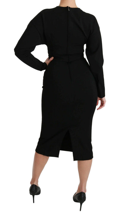 Dolce & Gabbana  Black Bodycon Sheath Midi Stretch Dress #women, Black, Brand_Dolce & Gabbana, Catch, Clothing_Dress, Dolce & Gabbana, Dresses - Women - Clothing, feed-agegroup-adult, feed-color-black, feed-gender-female, feed-size-IT40|S, Gender_Women, IT40|S, Kogan, Women - New Arrivals at SEYMAYKA
