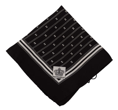 Dolce & Gabbana Black Patterned Silk Square Handkerchief Scarf #men, Black, Dolce & Gabbana, feed-agegroup-adult, feed-color-Black, feed-gender-male, Scarves - Men - Accessories at SEYMAYKA