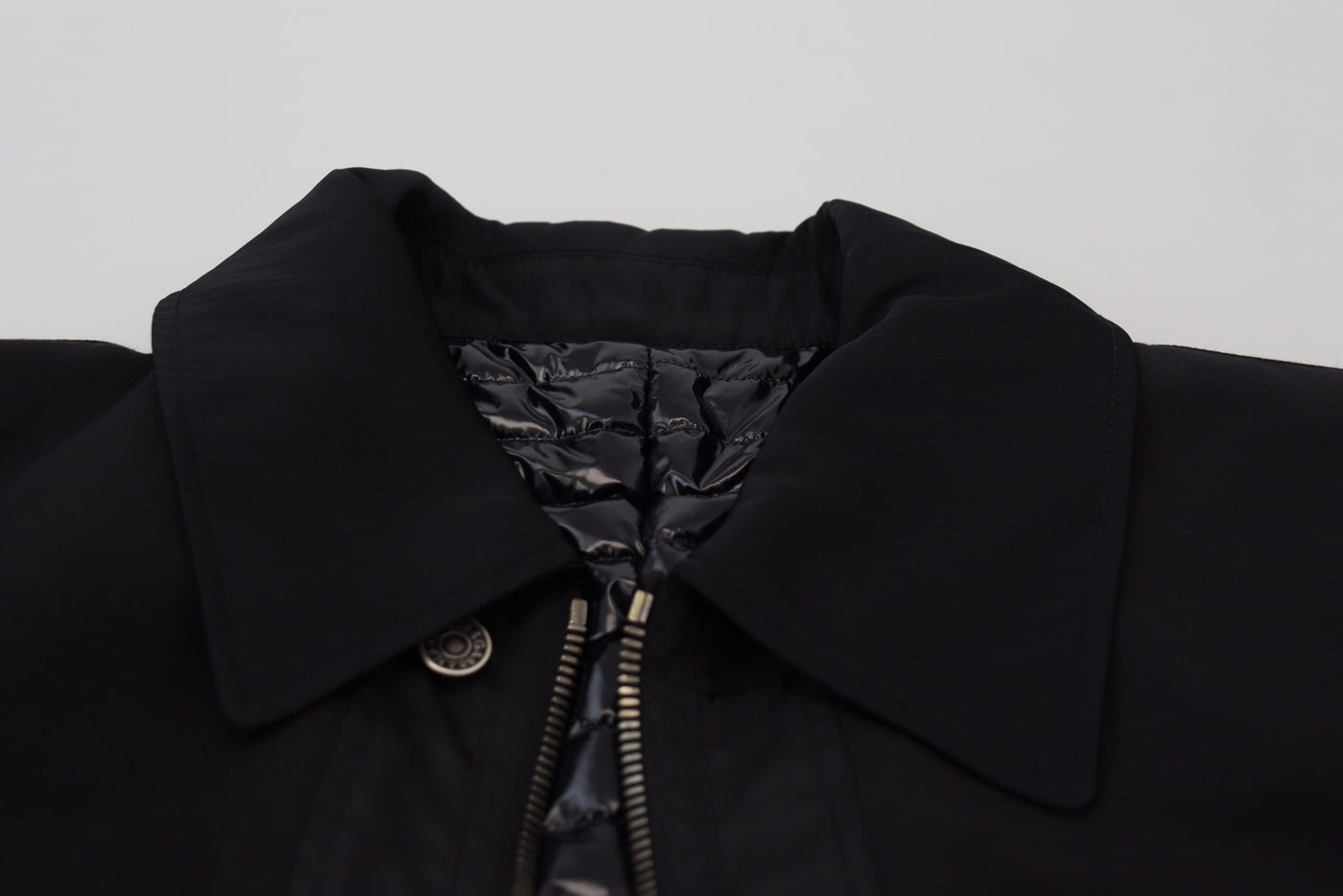 Dolce & Gabbana Black Wool Collared Full Zip Jacket