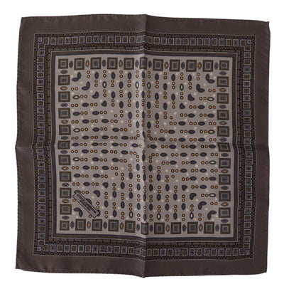 Dolce & Gabbana Brown Silk Pocket Square Handkerchief Scarf #men, Brown, Dolce & Gabbana, feed-agegroup-adult, feed-color-Brown, feed-gender-male, Handkerchief - Men - Accessories at SEYMAYKA