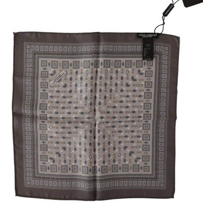 Dolce & Gabbana Brown Silk Pocket Square Handkerchief Scarf #men, Brown, Dolce & Gabbana, feed-agegroup-adult, feed-color-Brown, feed-gender-male, Handkerchief - Men - Accessories at SEYMAYKA