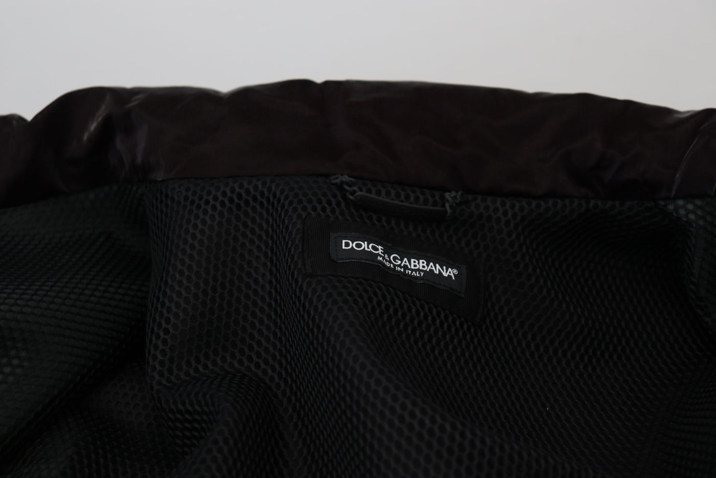 Dolce & Gabbana Bordeaux Nylon Collared  Coat Jacket