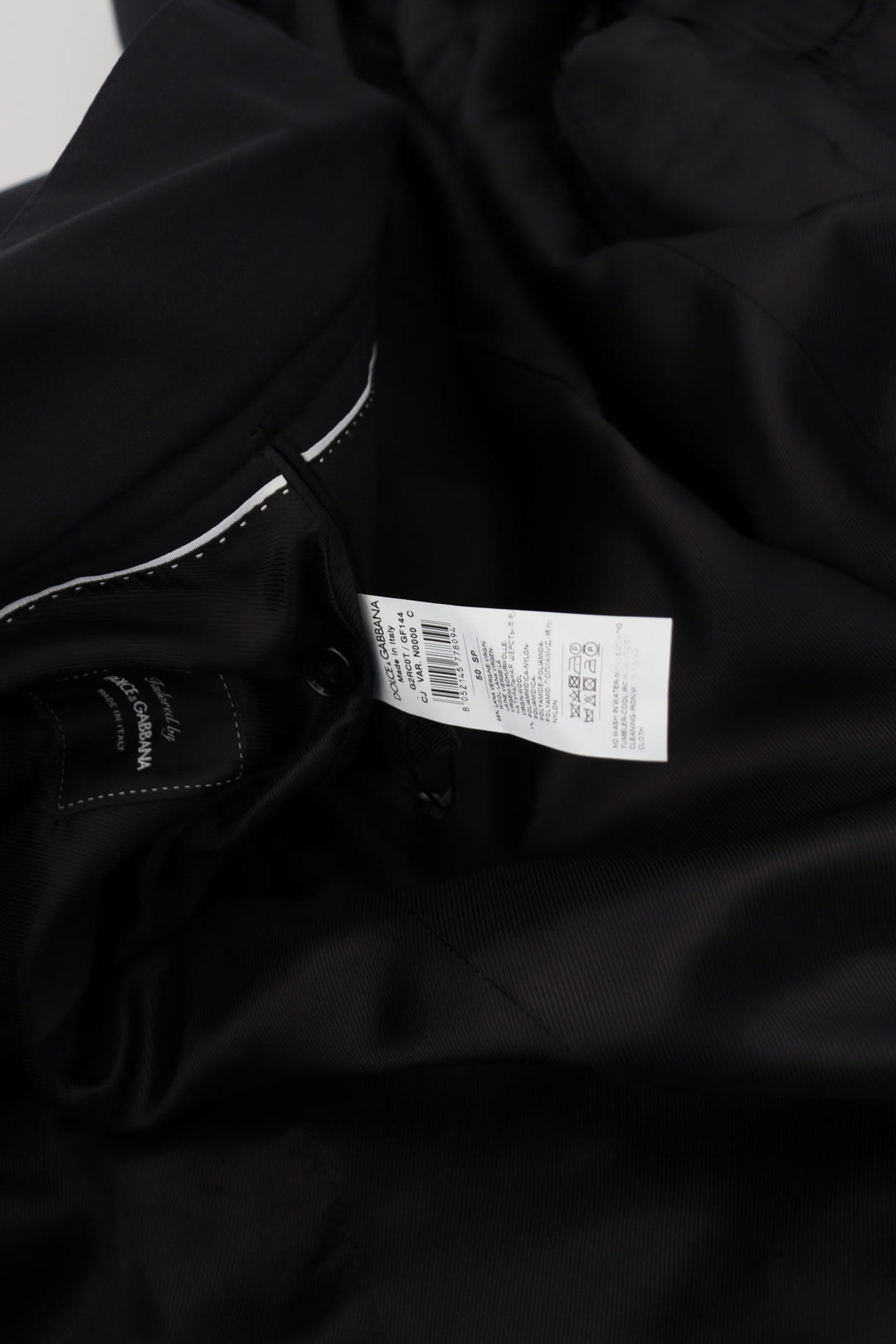 Dolce & Gabbana Black Wool Full Zip Long Sleeves Jacket