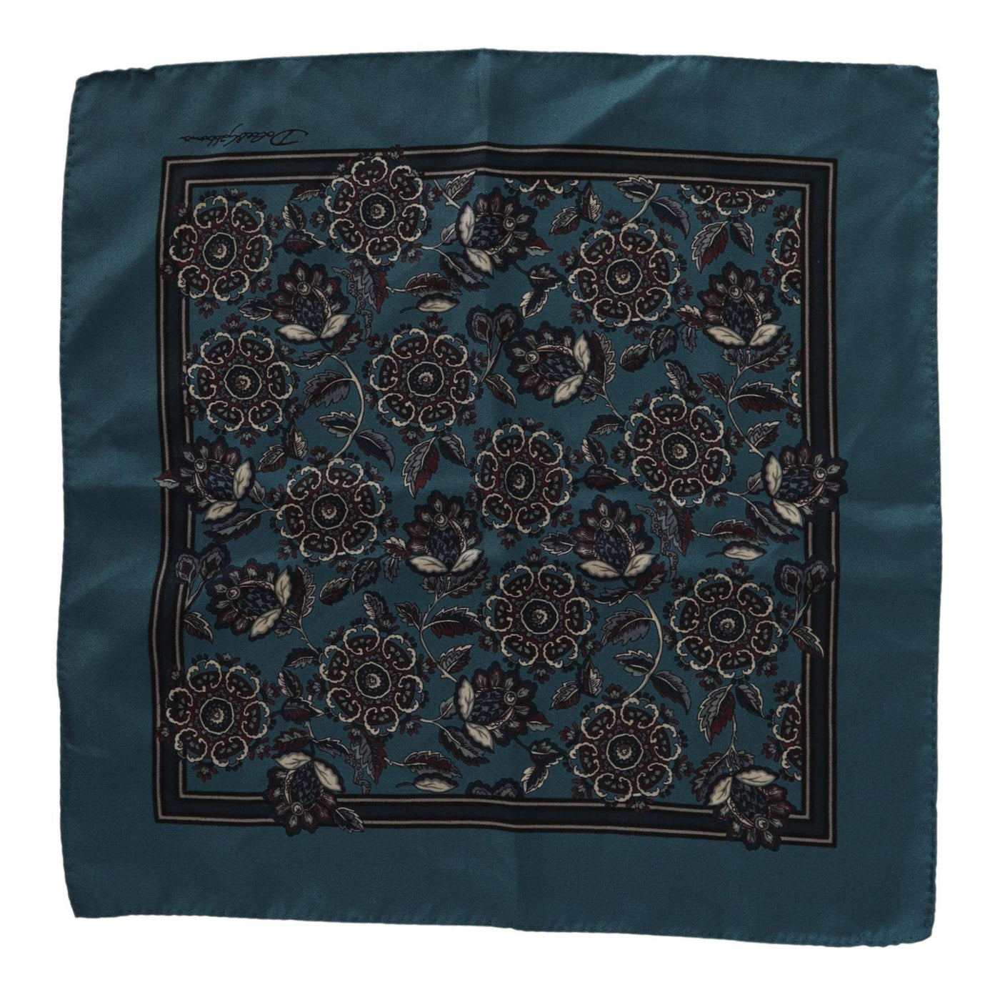 Dolce & Gabbana Blue Floral Silk Square Handkerchief Scarf #men, Blue, Dolce & Gabbana, feed-agegroup-adult, feed-color-Blue, feed-gender-male, Handkerchief - Men - Accessories at SEYMAYKA