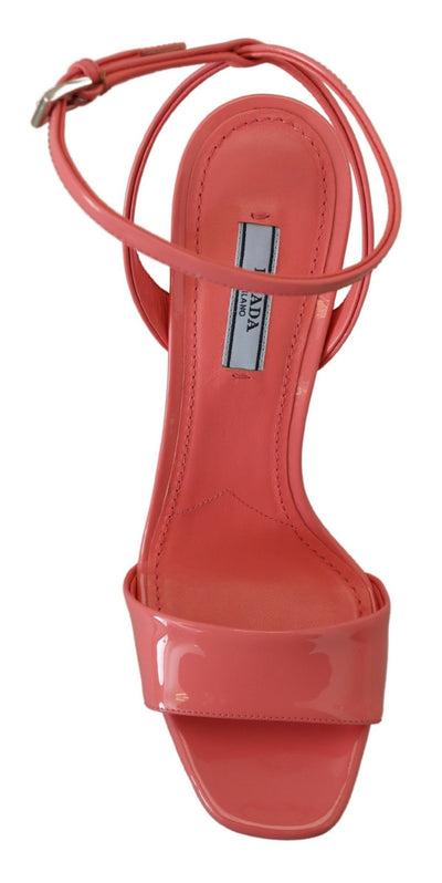 Pink Patent Sandals Ankle Strap Heels Sandal