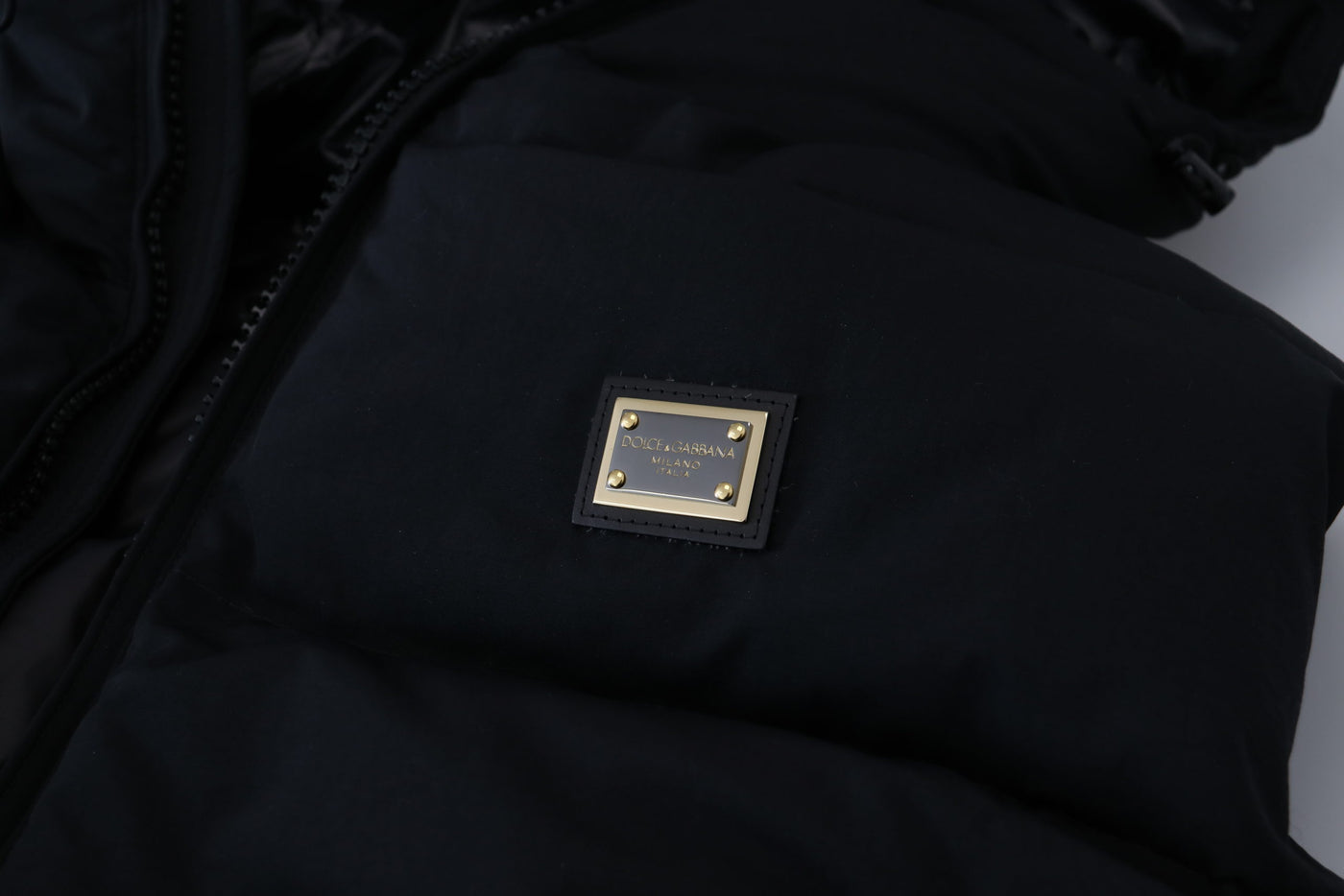 Dolce & Gabbana Black Polyester Hooded Short Sleeves Jacket