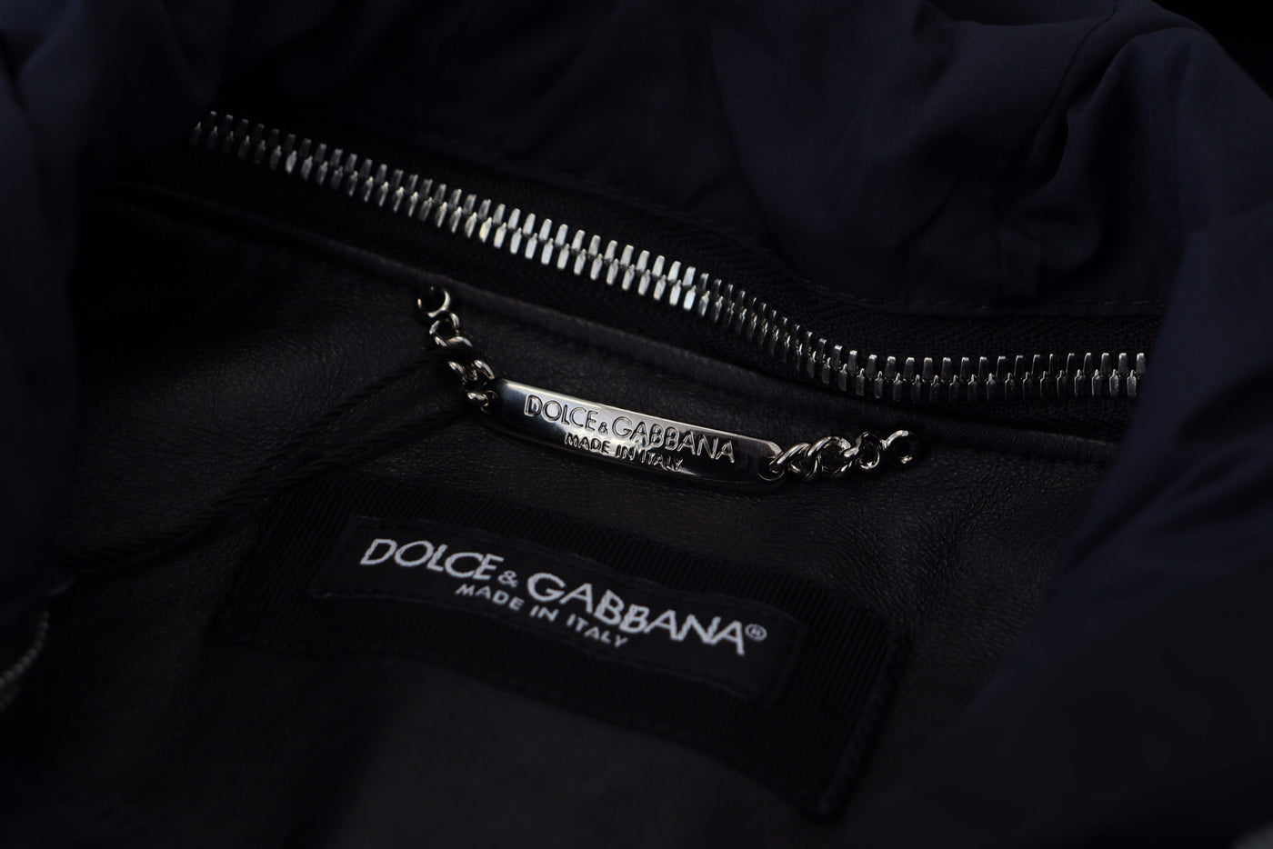 Dolce & Gabbana Black Polyester Hooded Blouson Coat Jacket
