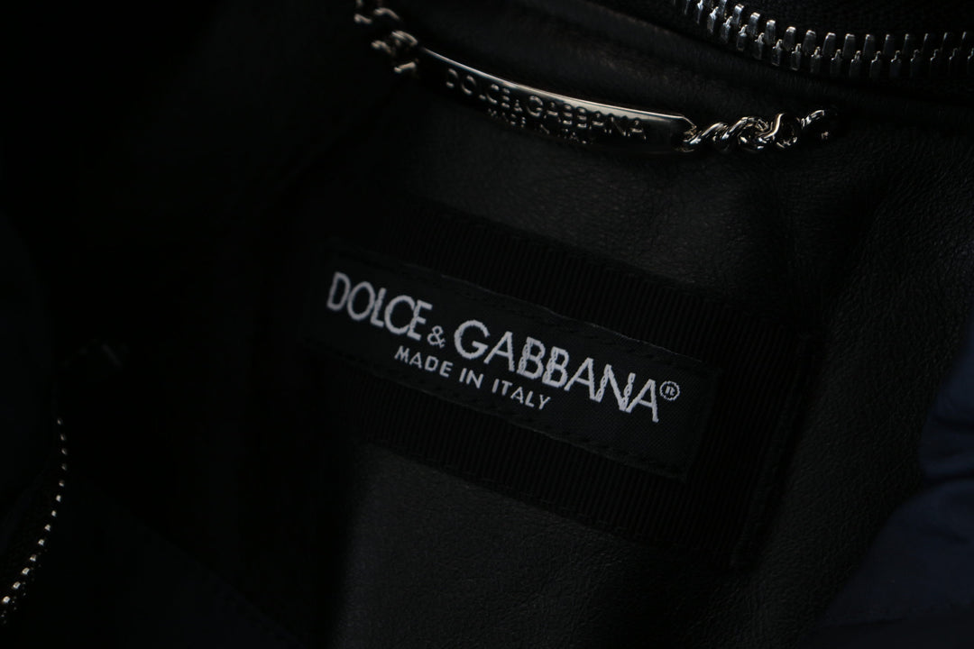 Dolce & Gabbana Black Polyester Hooded Blouson Coat Jacket