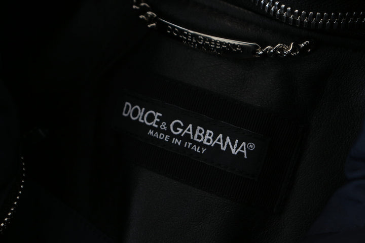 Dolce & Gabbana Black Polyester Hooded Blouson Coat Jacket