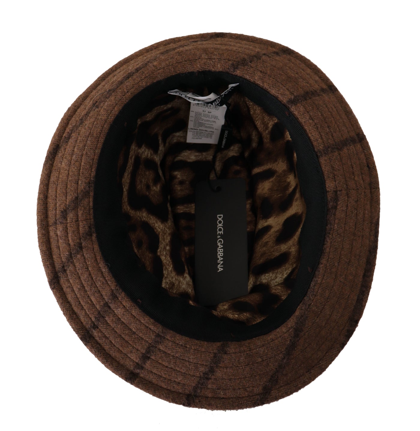 Dolce & Gabbana Brown Fedora Striped Print Summer Hat
