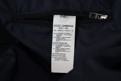 Dolce & Gabbana Black Polyester Hooded Blouson Coat Jacket