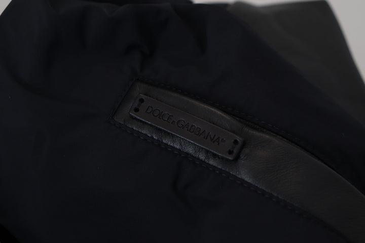 Dolce & Gabbana Black Polyester Hooded Blouson Coat Jacket