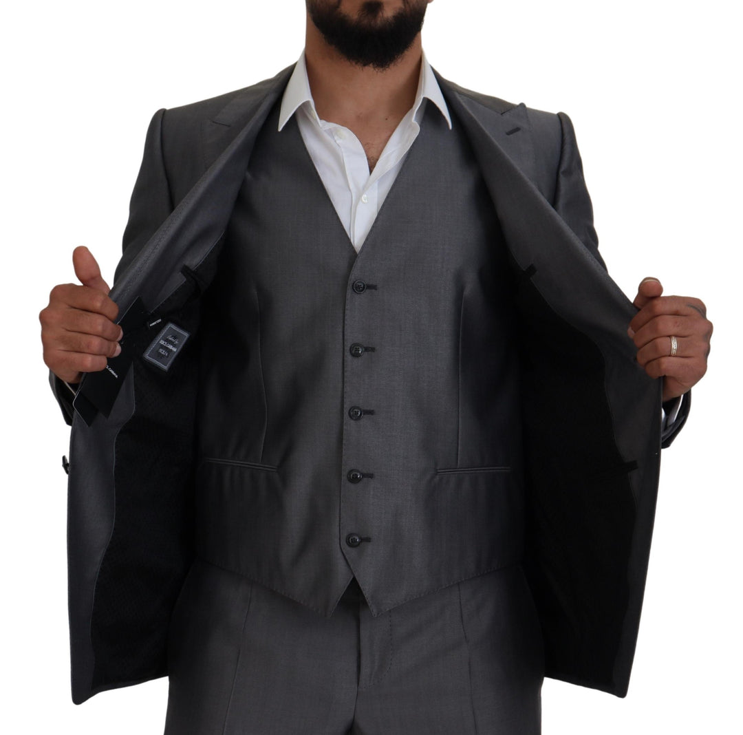 Dolce & Gabbana Gray SICILIA 3 Piece Slim Fit Suit