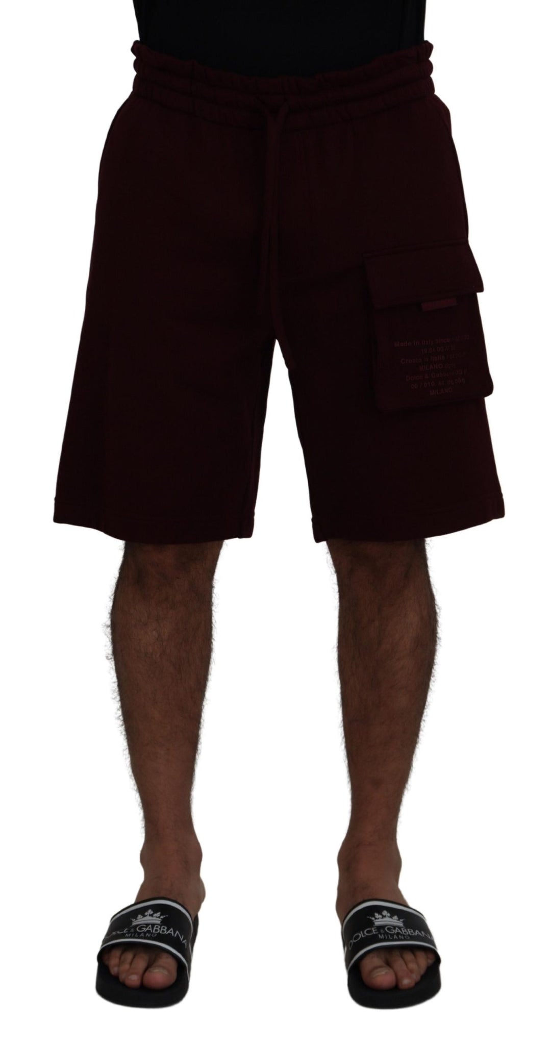 Dolce & Gabbana Maroon Bermuda Cargo  Shorts