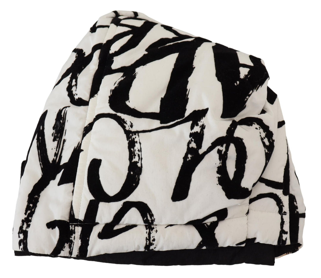Dolce & Gabbana White Printed Nylon Women Winter Beanie Cap Hat