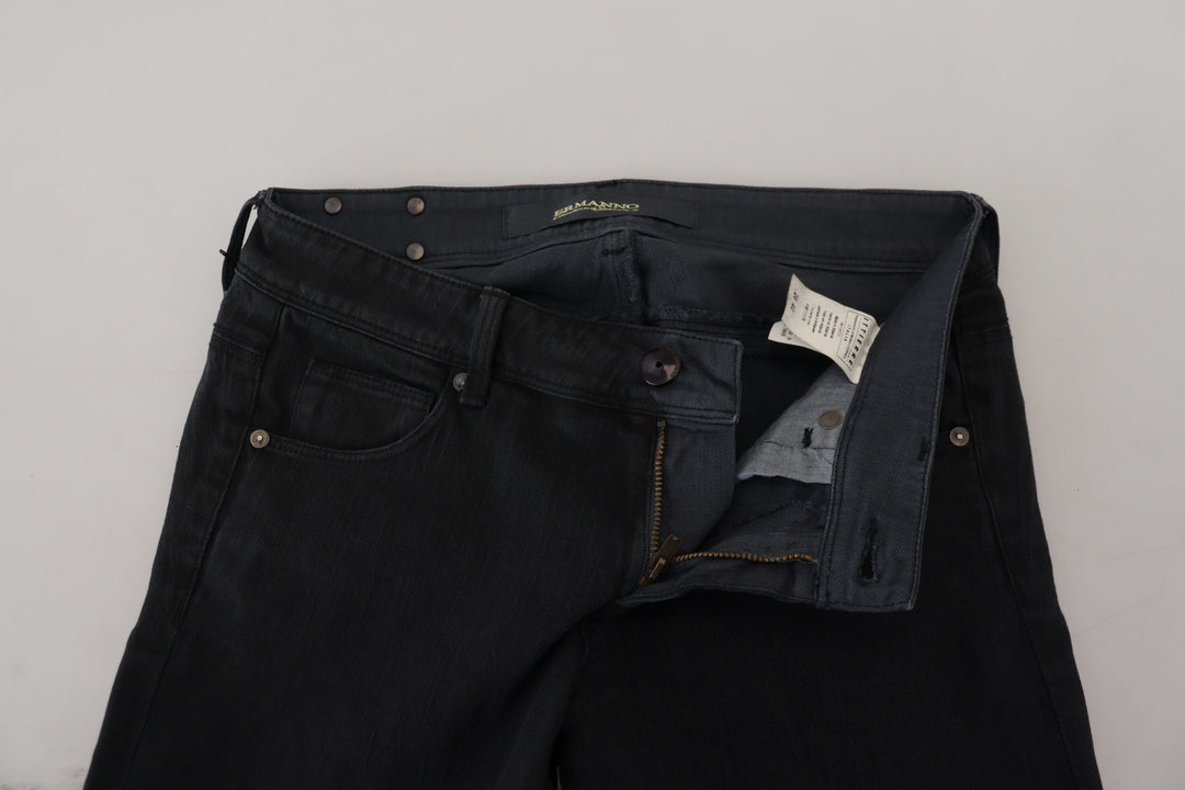 Black Cotton Slim Fit Women Denim Jeans