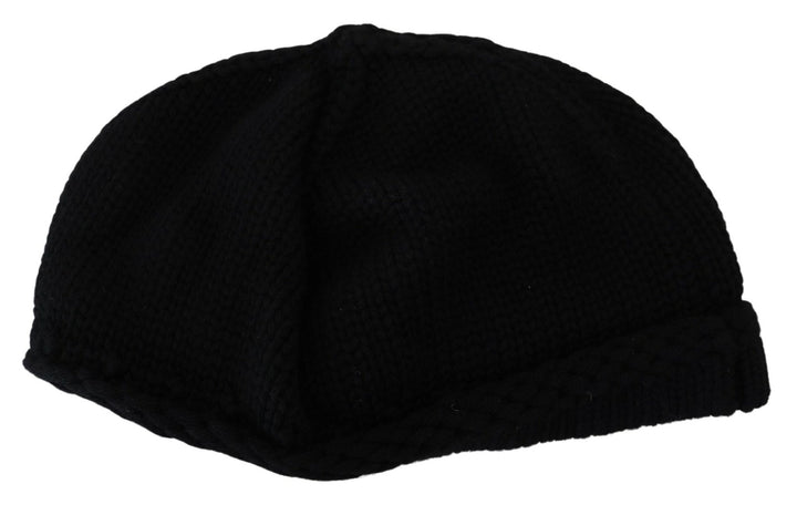 Dolce & Gabbana Black Virgin Wool Women Winter Beanie Cap Hat