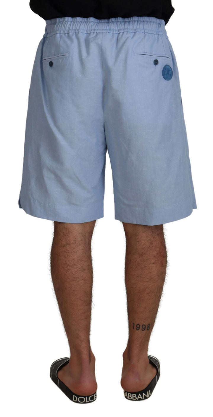 Dolce & Gabbana Light Blue Bermuda Mid Waist Casual Shorts