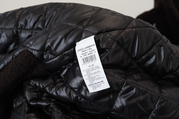 Dolce & Gabbana Black Alpaca Button Down Trench Coat Jacket