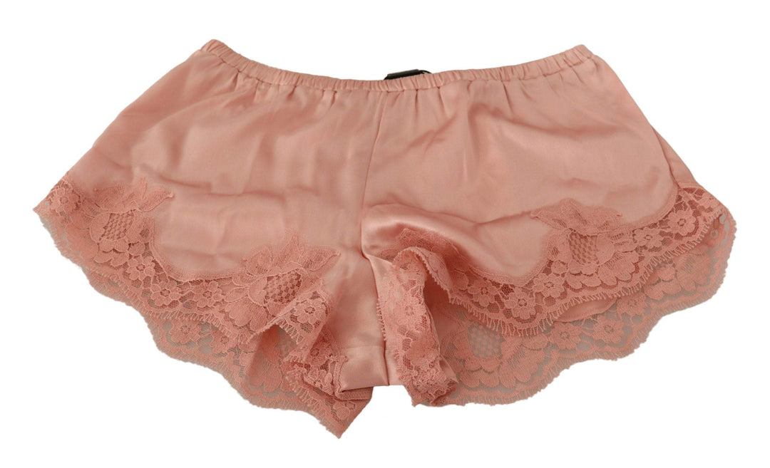 Dolce & Gabbana Pink Floral Lace Lingerie Underwear Dolce & Gabbana, feed-1, IT1 | XS, IT2 | S, IT3 | M, IT4 | L, IT5 | XL, Powder Pink, Shorts - Women - Clothing, Sleepwear - Women - Clothing, Underwear - Women - Clothing at SEYMAYKA
