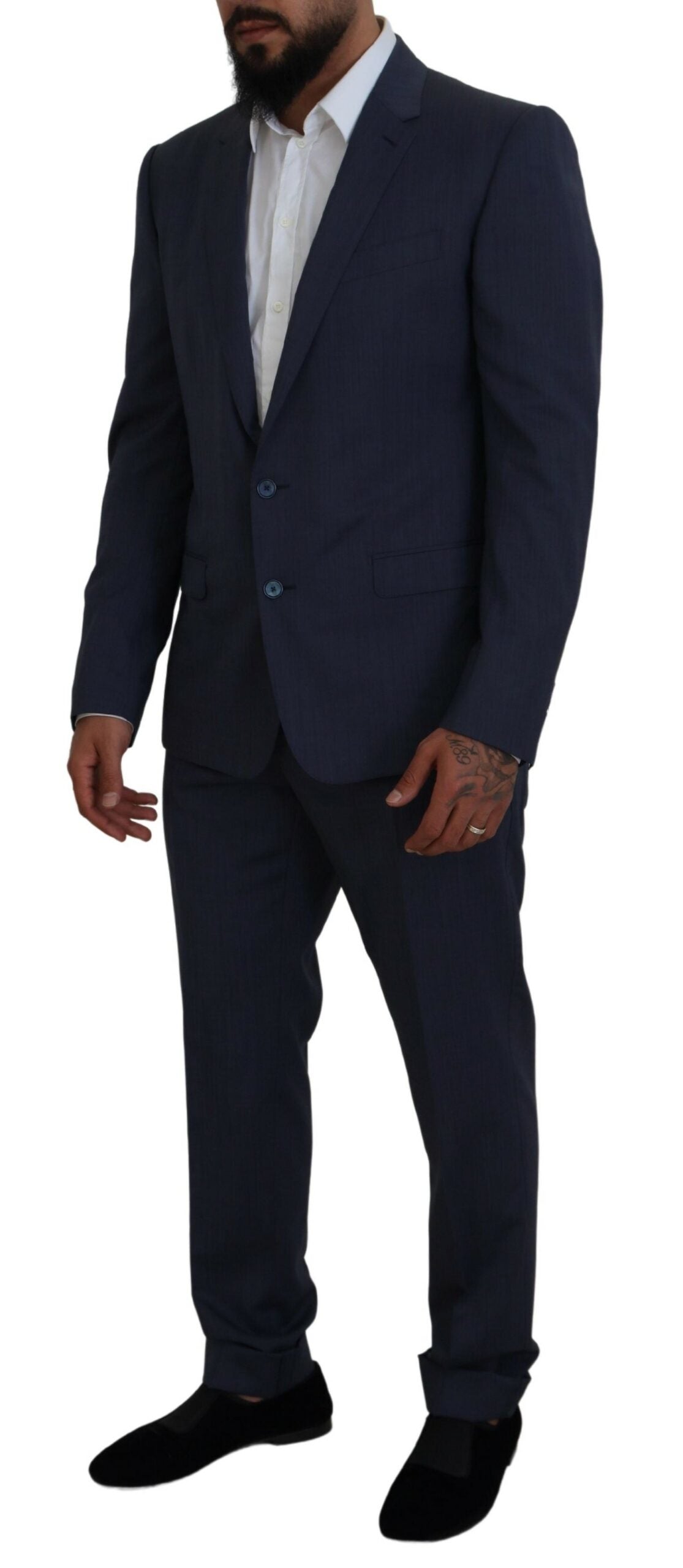 Dolce & Gabbana Blue Wool MARTINI 3 Piece Slim Fit Suit