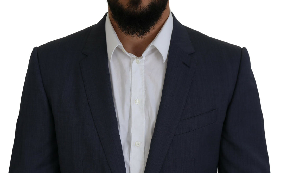 Dolce & Gabbana Blue Wool MARTINI 3 Piece Slim Fit Suit