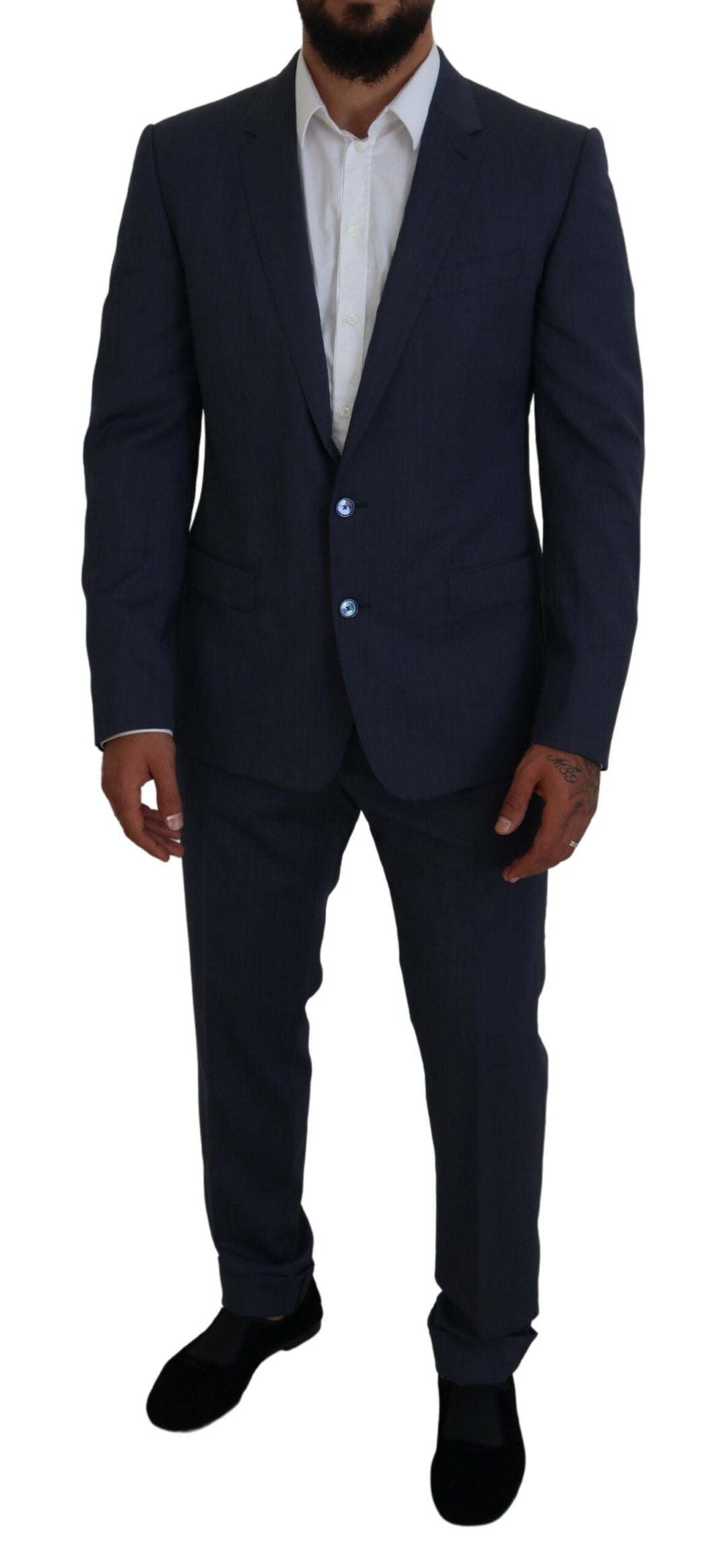 Dolce & Gabbana Blue Wool MARTINI 3 Piece Slim Fit Suit