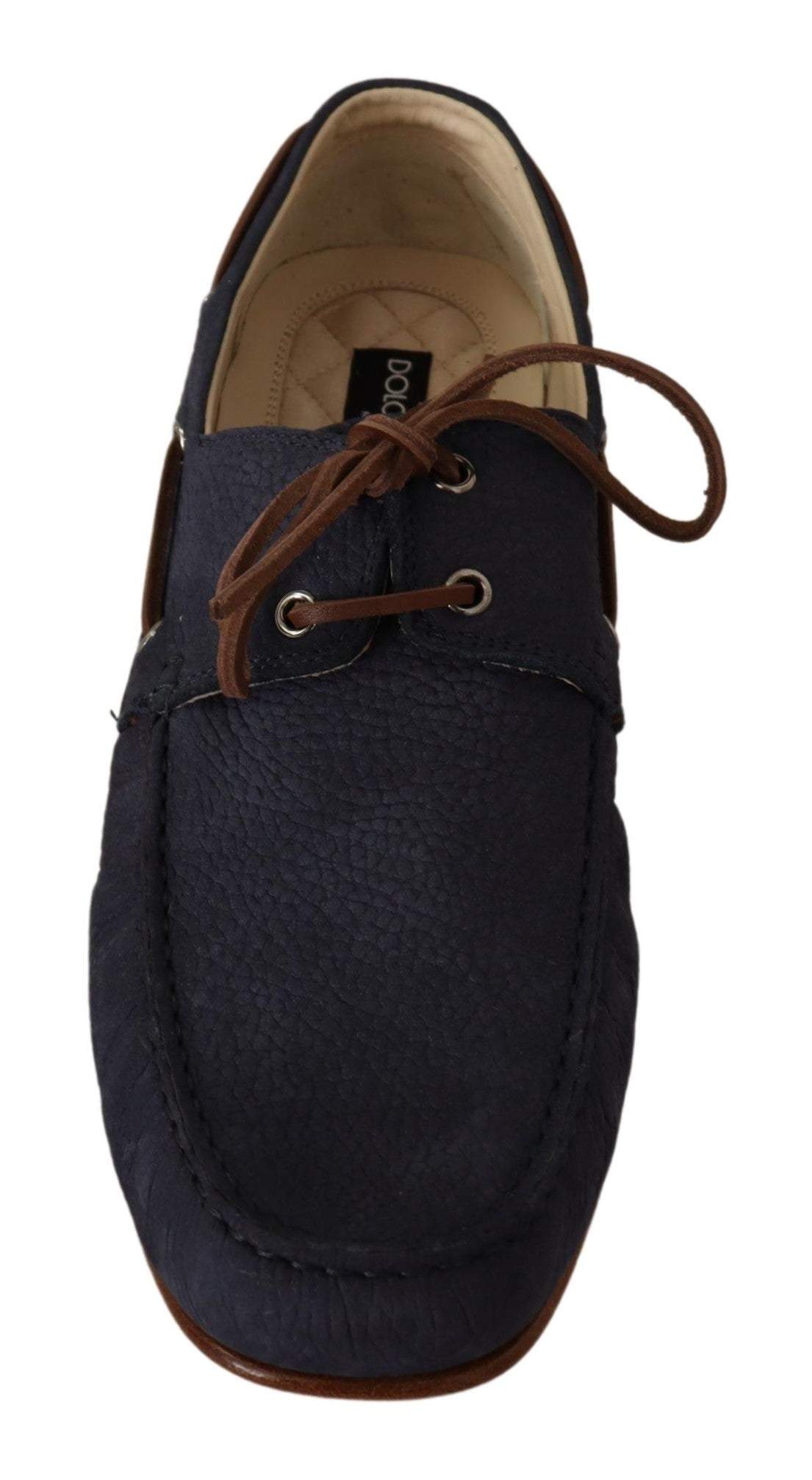 Dolce & Gabbana Blue Leather Lace Up Men Casual Boat Shoes #men, Blue, Dolce & Gabbana, EU44/US11, feed-agegroup-adult, feed-color-Blue, feed-gender-male, Loafers - Men - Shoes at SEYMAYKA