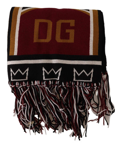 Dolce & Gabbana Multicolor Wool Knit DG King Shawl Wrap Scarf #men, Dolce & Gabbana, feed-agegroup-adult, feed-color-Multicolor, feed-gender-male, Multicolor, Scarves - Men - Accessories at SEYMAYKA