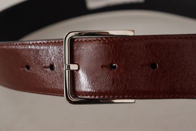 Dolce & Gabbana Bordeaux Calf Patent Leather Logo Waist Buckle Belt
