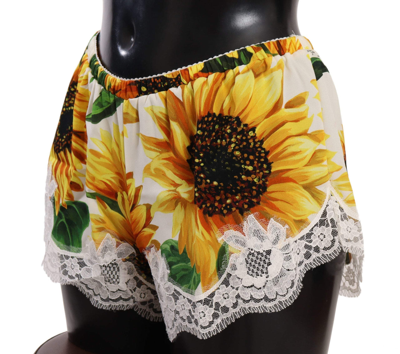 Dolce & Gabbana White Sunflower Lace Lingerie Underwear Dolce & Gabbana, feed-1, IT2 | S, IT3 | M, IT4 | L, IT5 | XL, Underwear - Women - Clothing, White, Yellow at SEYMAYKA