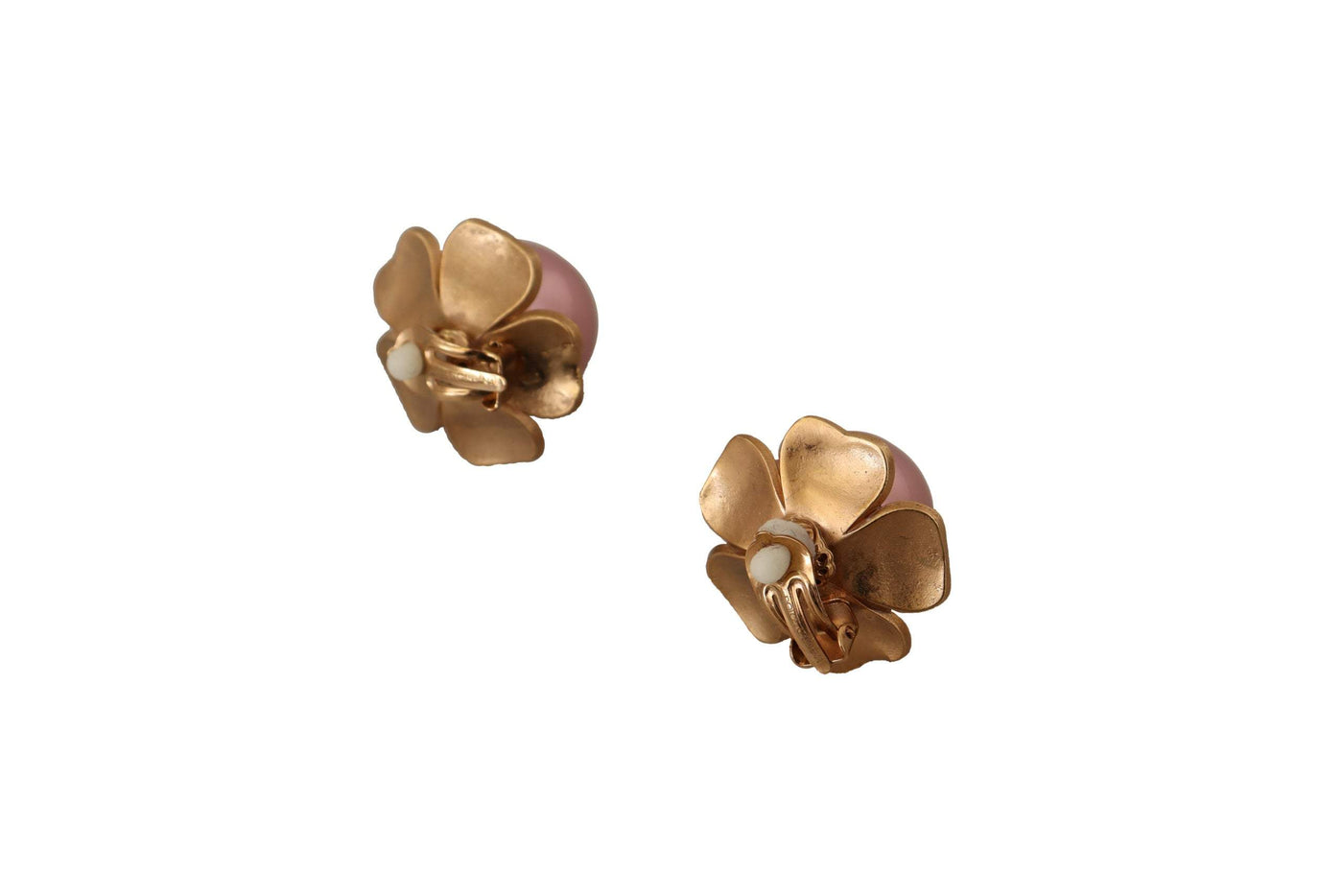 Dolce & Gabbana Gold Tone Maxi Faux Pearl Floral Clip-on Jewelry Earrings Dolce & Gabbana, Earrings - Women - Jewelry, feed-1, Gold at SEYMAYKA
