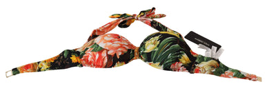 Dolce & Gabbana Multicolor Floral Print Swimsuit Bikini Top Swimwear Dolce & Gabbana, feed-1, IT1 | XS, IT2 | S, Multicolor, Swimwear - Women - Clothing at SEYMAYKA