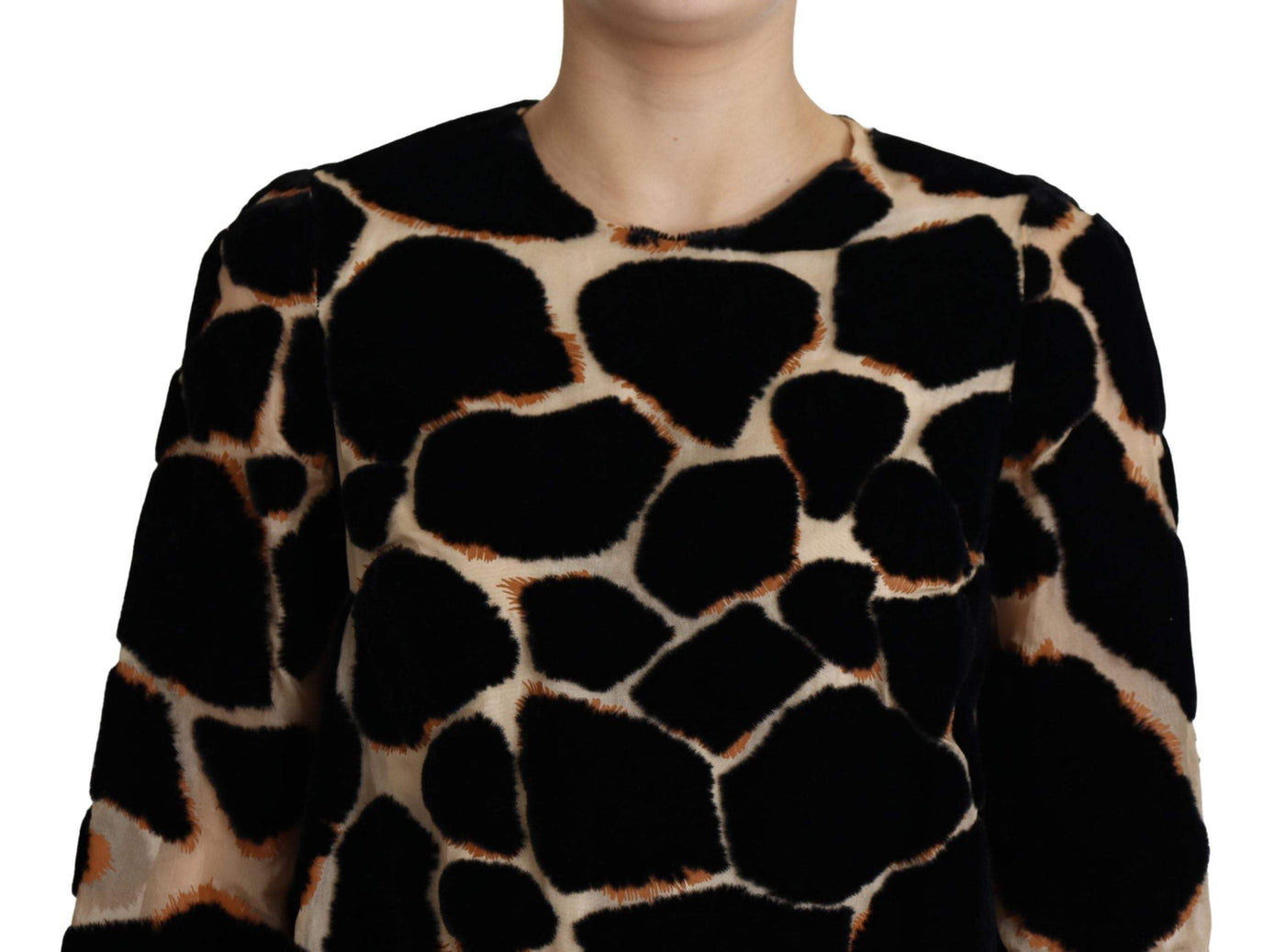 Dolce & Gabbana Black Giraffe Print Shift Mini Dress #women, Black, Dolce & Gabbana, Dresses - Women - Clothing, feed-agegroup-adult, feed-color-black, feed-gender-female, feed-size-IT36 | XS, feed-size-IT42|M, IT36 | XS, IT42|M, Women - New Arrivals at SEYMAYKA
