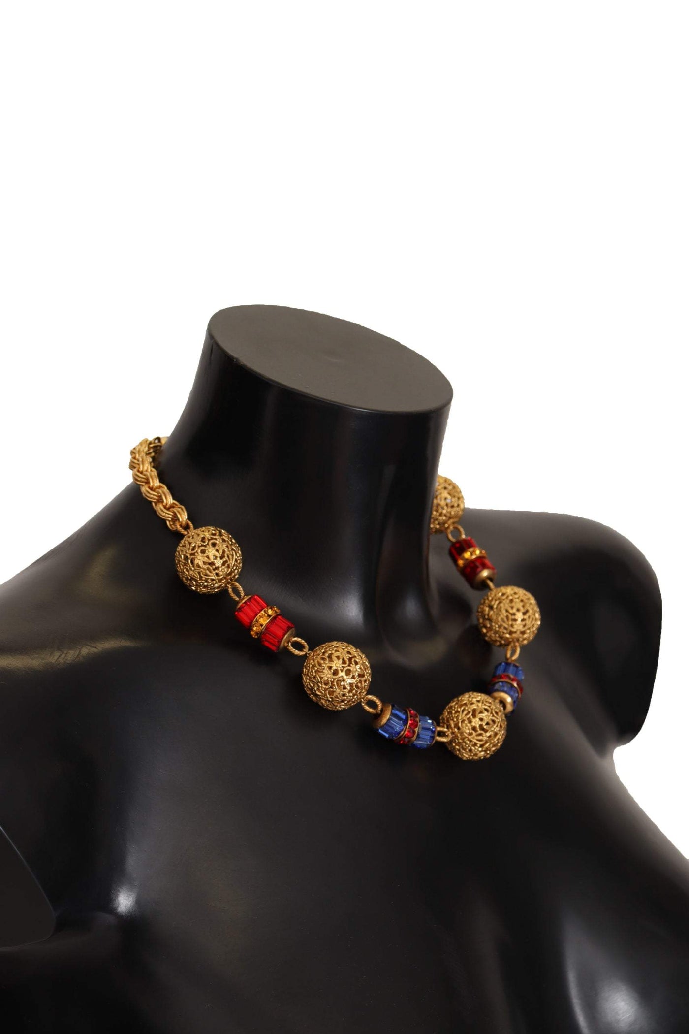 Dolce & Gabbana Gold Brass SFERE Crystal Pendant Statet Necklace Dolce & Gabbana, feed-1, Gold, Necklaces - Women - Jewelry at SEYMAYKA
