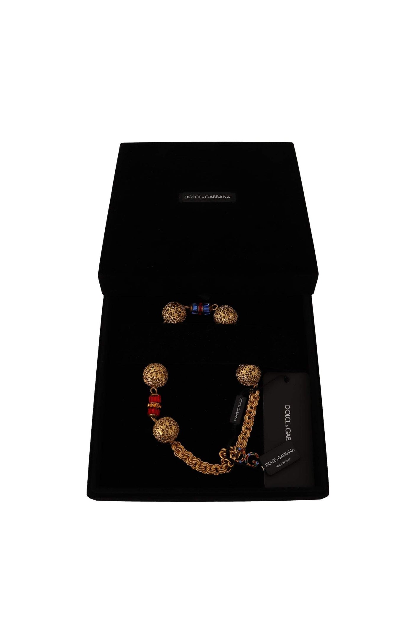 Dolce & Gabbana Gold Brass SFERE Crystal Pendant Statet Necklace Dolce & Gabbana, feed-1, Gold, Necklaces - Women - Jewelry at SEYMAYKA