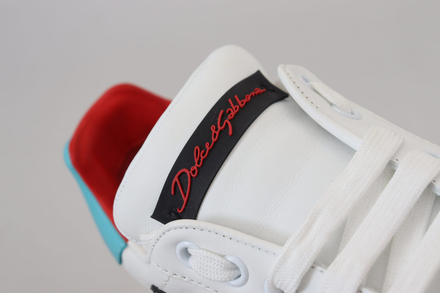 Dolce & Gabbana White Leather Sneaker Portofino Logo Heart Shoes