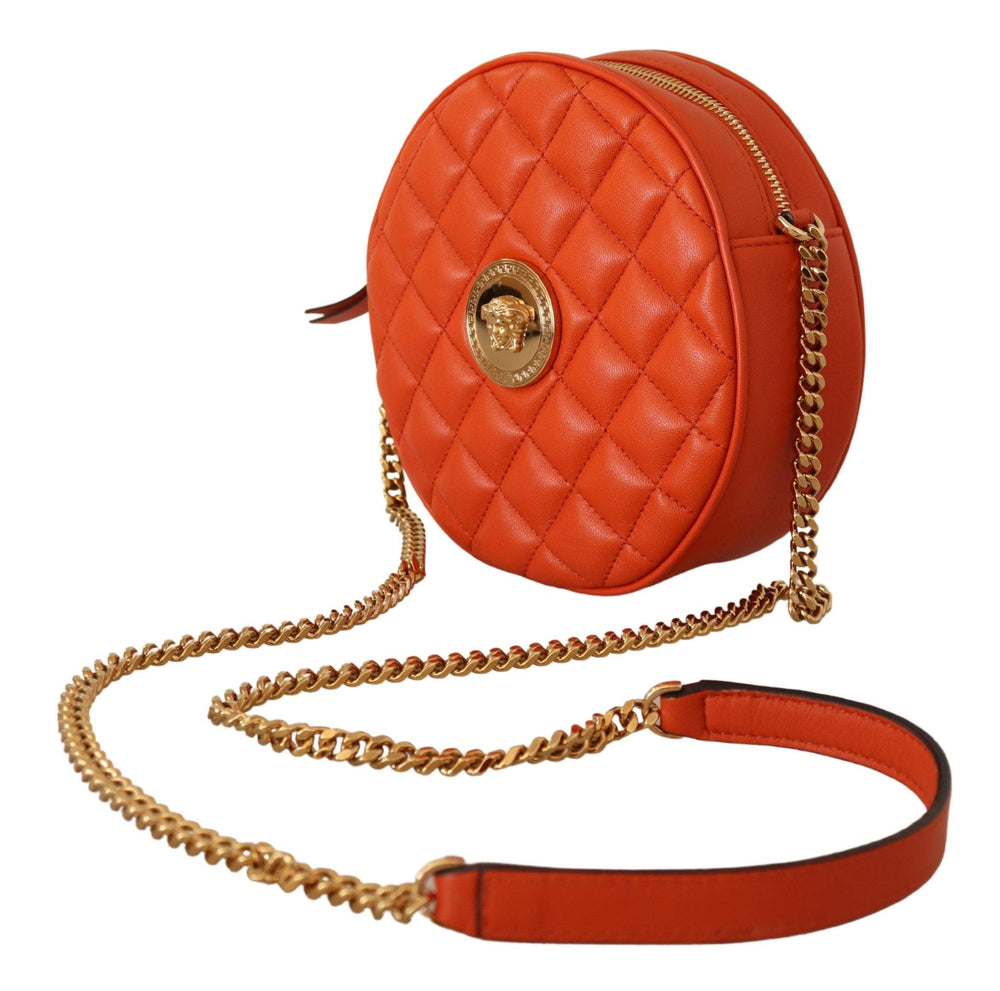 Versace Red Nappa Leather Medusa Round Crossbody Bag Crossbody Bags - Women - Bags, feed-1, Red, Shoulder Bags - Women - Bags, Versace, Women - New Arrivals at SEYMAYKA
