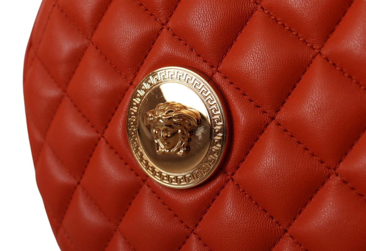 Versace Red Nappa Leather Medusa Round Crossbody Bag Crossbody Bags - Women - Bags, feed-1, Red, Shoulder Bags - Women - Bags, Versace, Women - New Arrivals at SEYMAYKA