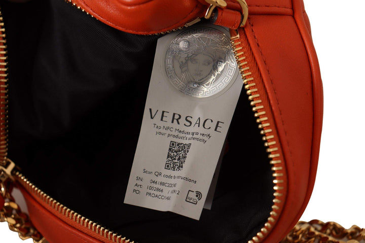 Versace Red Nappa Leather Medusa Round Crossbody Bag Crossbody Bags - Women - Bags, feed-1, Red, Shoulder Bags - Women - Bags, Versace, Women - New Arrivals at SEYMAYKA