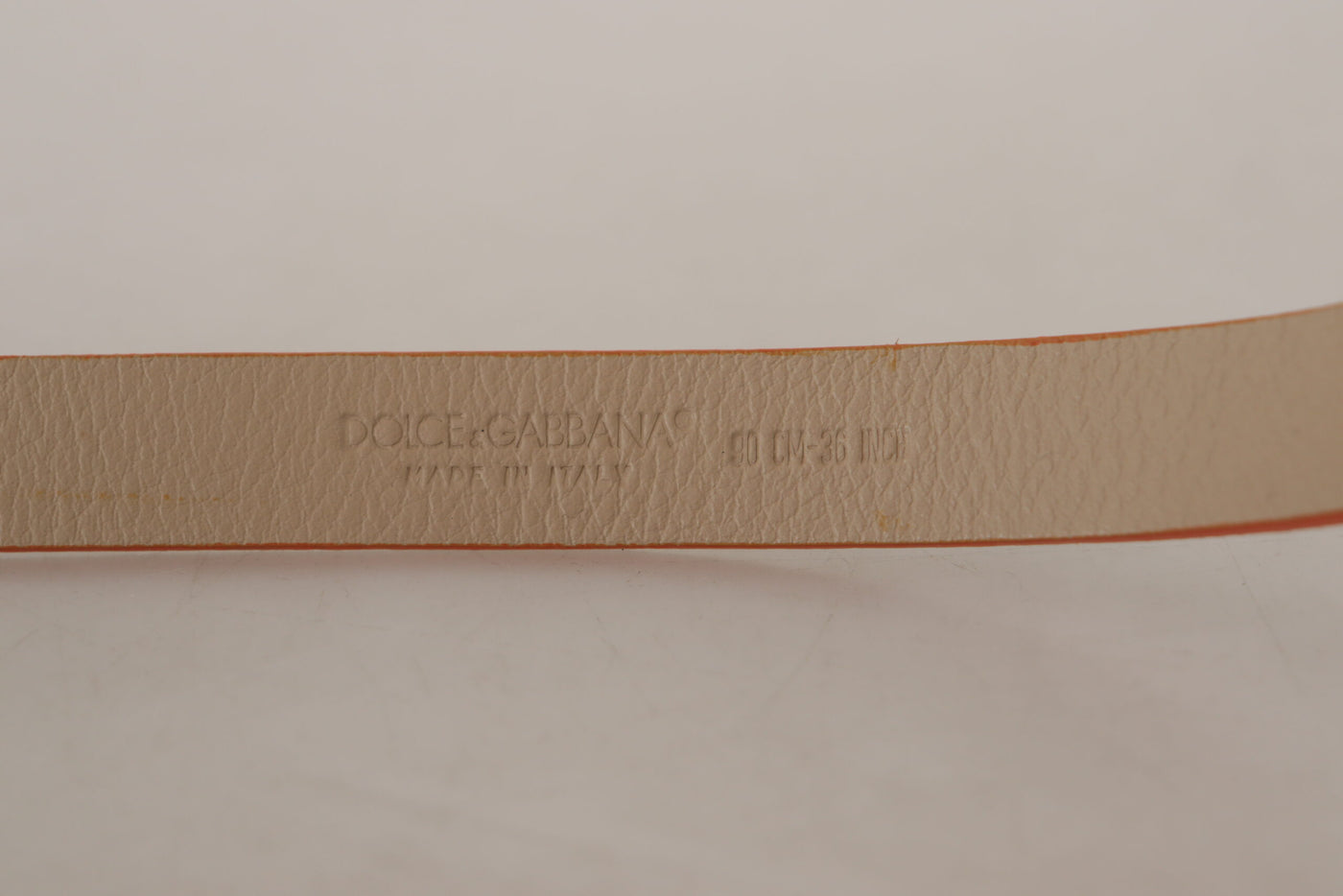 Dolce & Gabbana Nude Beige Skinny Logo Engraved Waist Buckle Belt