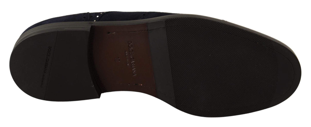 Dolce & Gabbana Blue Suede Leather Derby Studded Shoes #men, Blue, Dolce & Gabbana, EU44/US11, feed-agegroup-adult, feed-color-Blue, feed-gender-male, Formal - Men - Shoes at SEYMAYKA