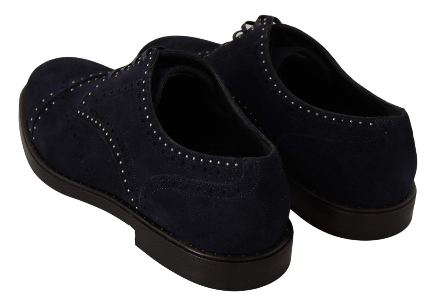 Dolce & Gabbana Blue Suede Leather Derby Studded Shoes #men, Blue, Dolce & Gabbana, EU44/US11, feed-agegroup-adult, feed-color-Blue, feed-gender-male, Formal - Men - Shoes at SEYMAYKA