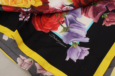 Multicolor Ortensia Silk Long Kaftan Dress