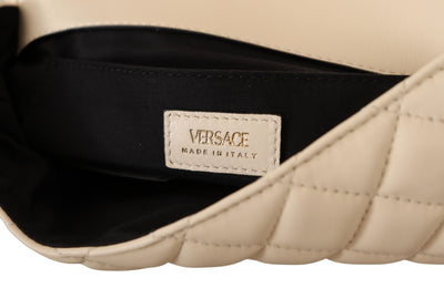 Versace White Nappa Leather Medusa Shoulder Bag