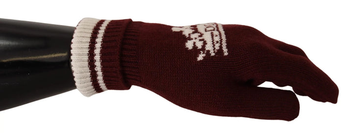 Dolce & Gabbana Red White D&G Logo Crown Cashmere Gloves #men, 5|M, 7 | S, 8, 9|L, Dolce & Gabbana, feed-agegroup-adult, feed-color-Red, feed-gender-male, Gloves - Men - Accessories, Red at SEYMAYKA