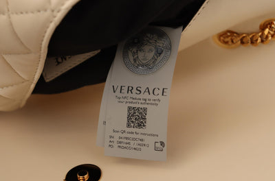 Versace White Nappa Leather Medusa Shoulder Bag