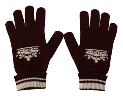 Dolce & Gabbana Red White D&G Logo Crown Cashmere Gloves #men, 5|M, 7 | S, 8, 9|L, Dolce & Gabbana, feed-agegroup-adult, feed-color-Red, feed-gender-male, Gloves - Men - Accessories, Red at SEYMAYKA