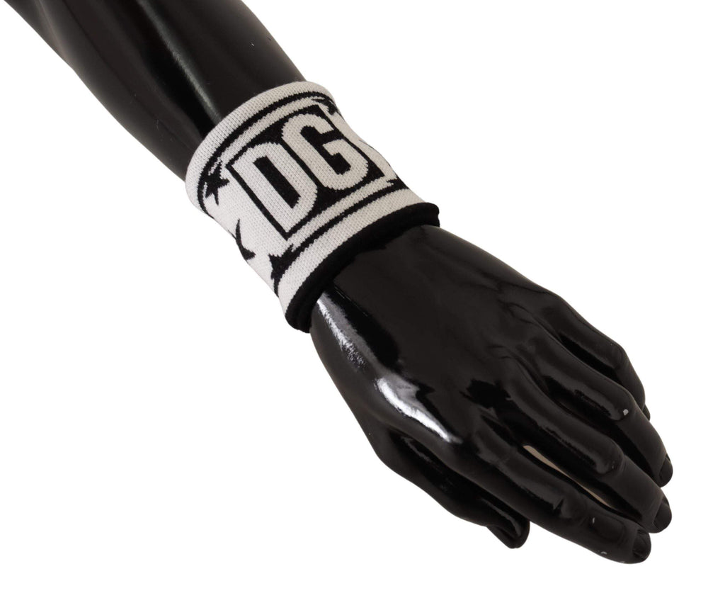 Dolce & Gabbana White Black Wool Logo #DGMILLENNIALS Wristband #men, Dolce & Gabbana, feed-agegroup-adult, feed-color-White, feed-gender-male, Gloves - Men - Accessories, White at SEYMAYKA